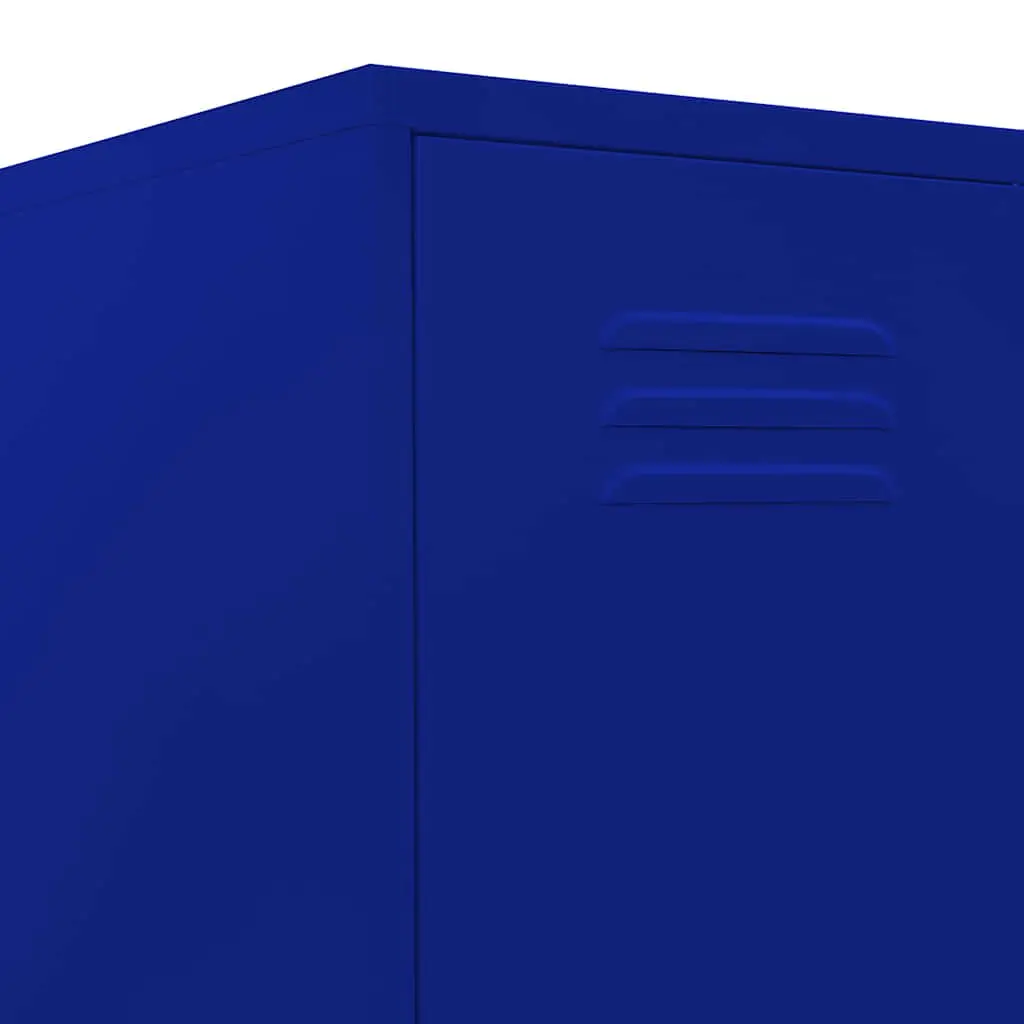 Steel Storage Cabinet Navy Blue Adjustable Shelves 4 Units Secure Office Furniture