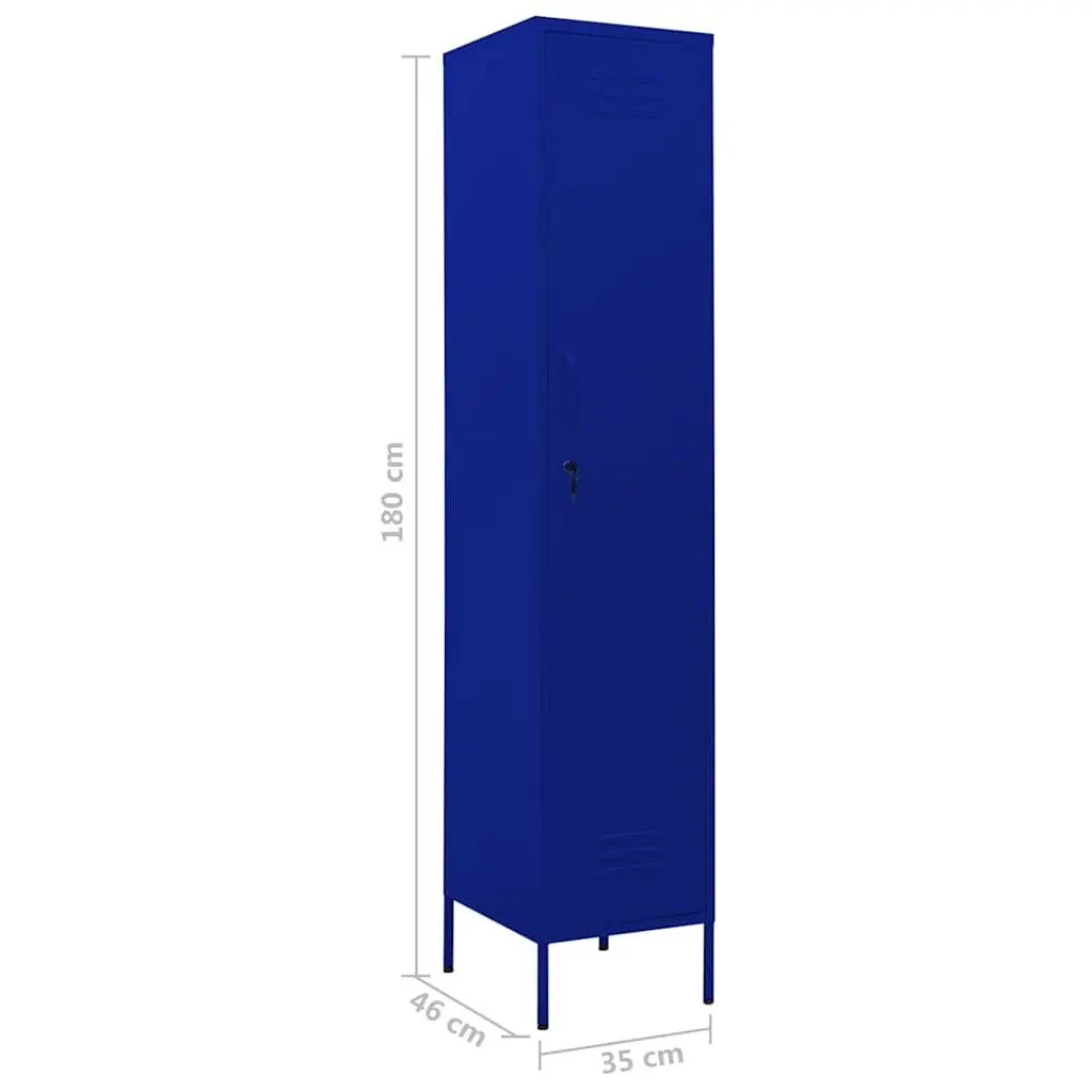 Steel Storage Cabinet Navy Blue Adjustable Shelves 4 Units Secure Office Furniture