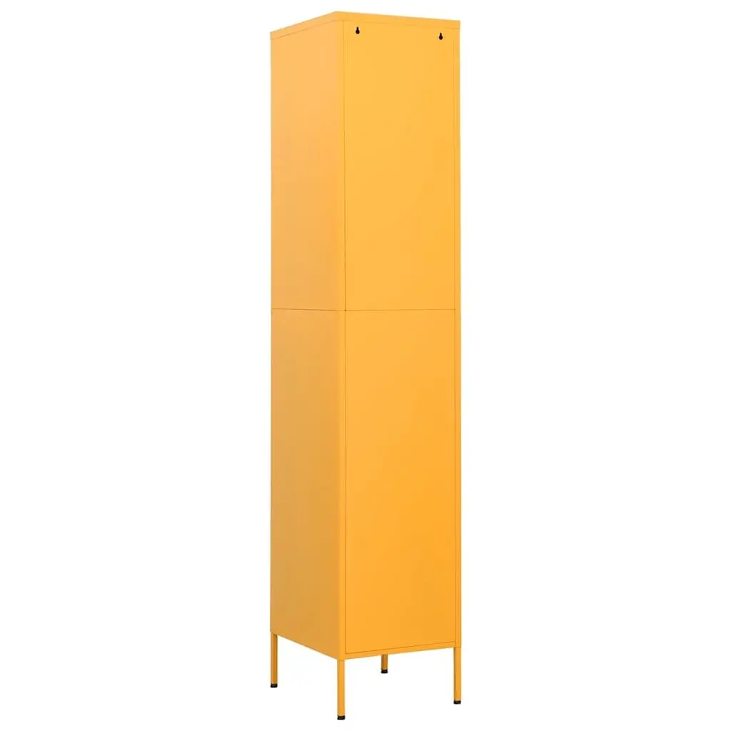 Storage Locker Cabinet Yellow 4 Shelf Adjustable Steel Secure Filing Organizer