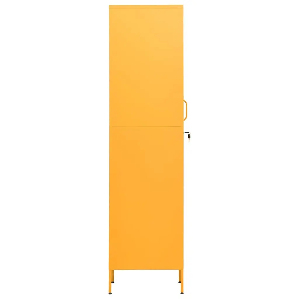 Storage Locker Cabinet Yellow 4 Shelf Adjustable Steel Secure Filing Organizer