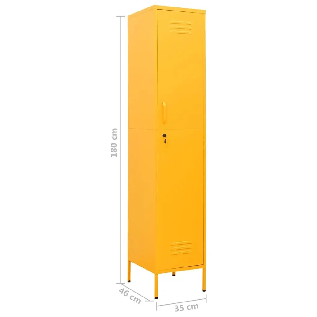 Storage Locker Cabinet Yellow 4 Shelf Adjustable Steel Secure Filing Organizer