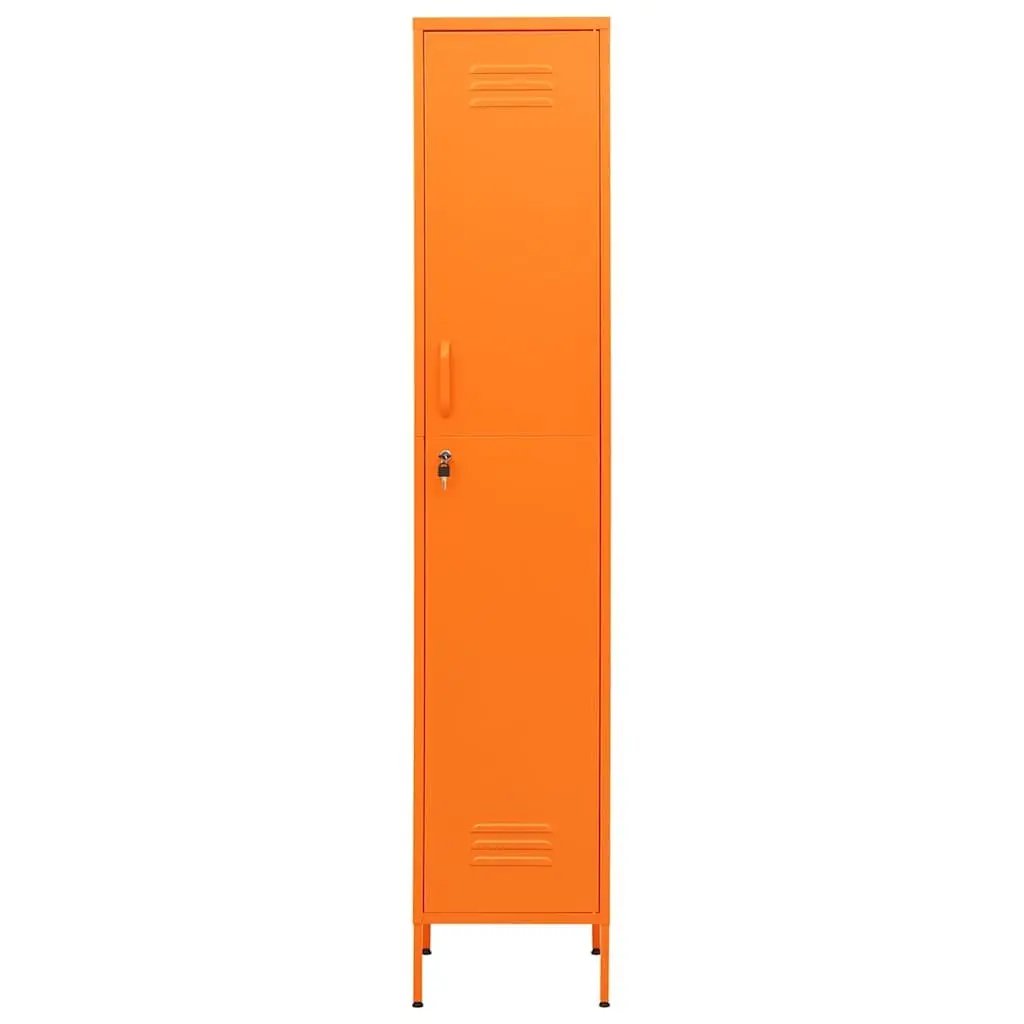 Steel Locker Cabinet Orange Storage Unit 4 Adjustable Shelves
