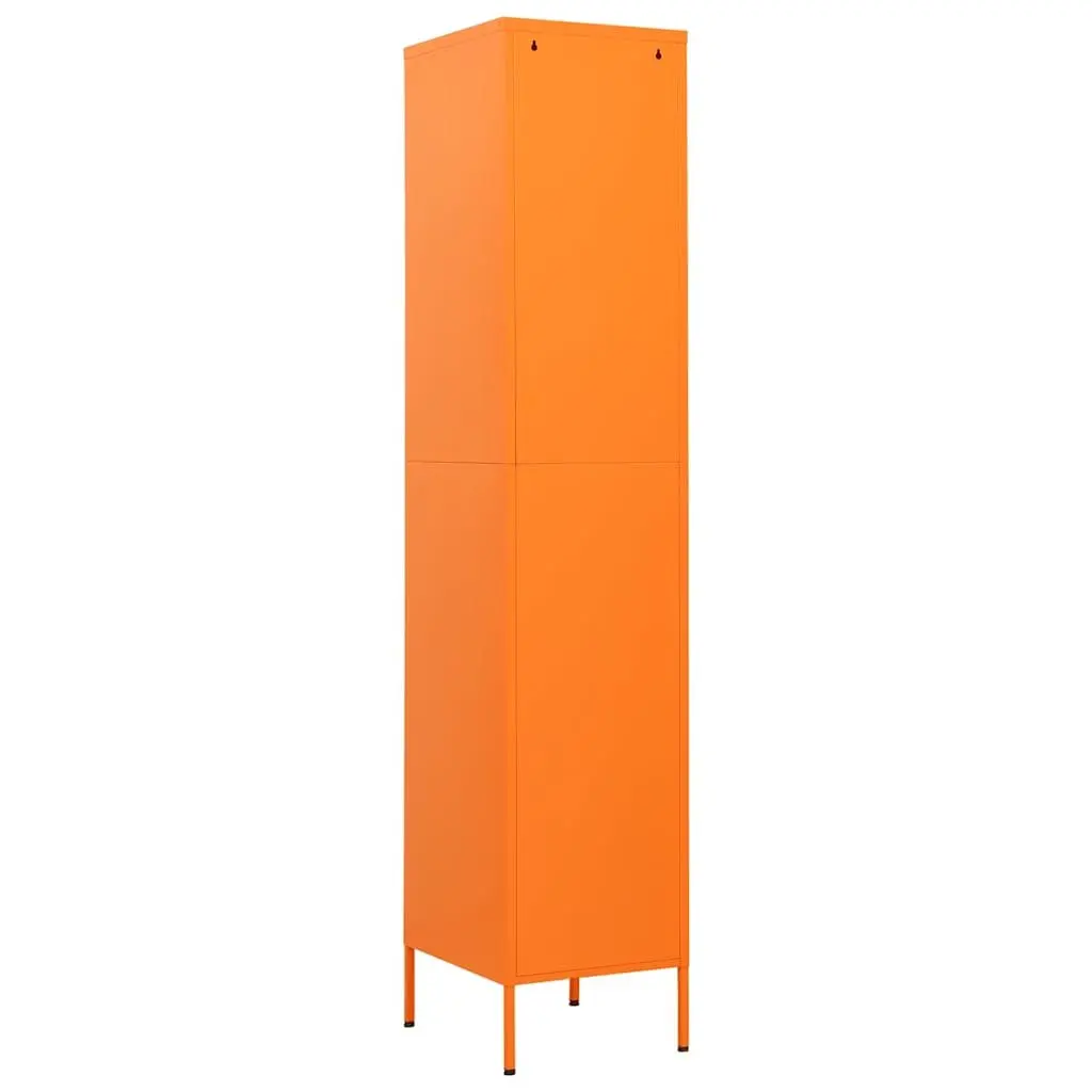 Steel Locker Cabinet Orange Storage Unit 4 Adjustable Shelves