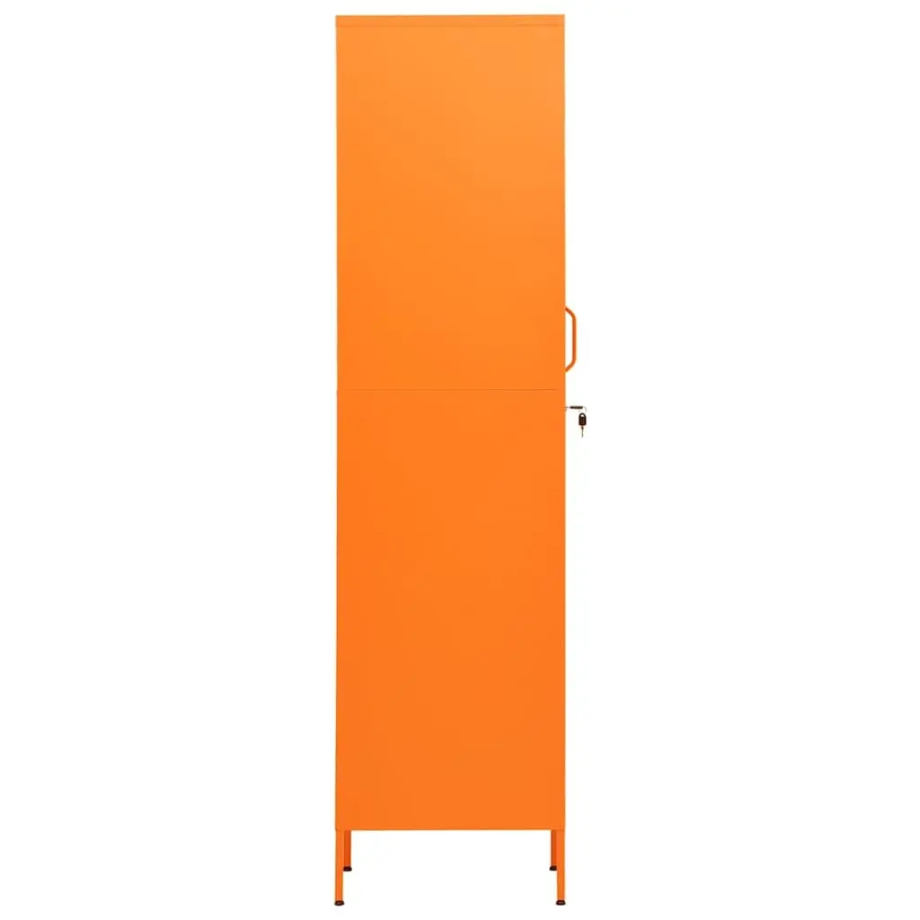 Steel Locker Cabinet Orange Storage Unit 4 Adjustable Shelves