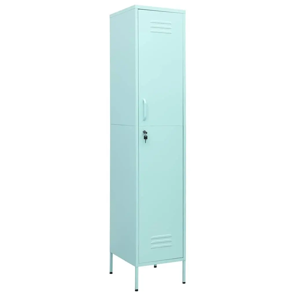 Steel Storage Cabinet Green Adjustable Shelving 4 Shelves Locking Office Bedroom 35x46x180cm