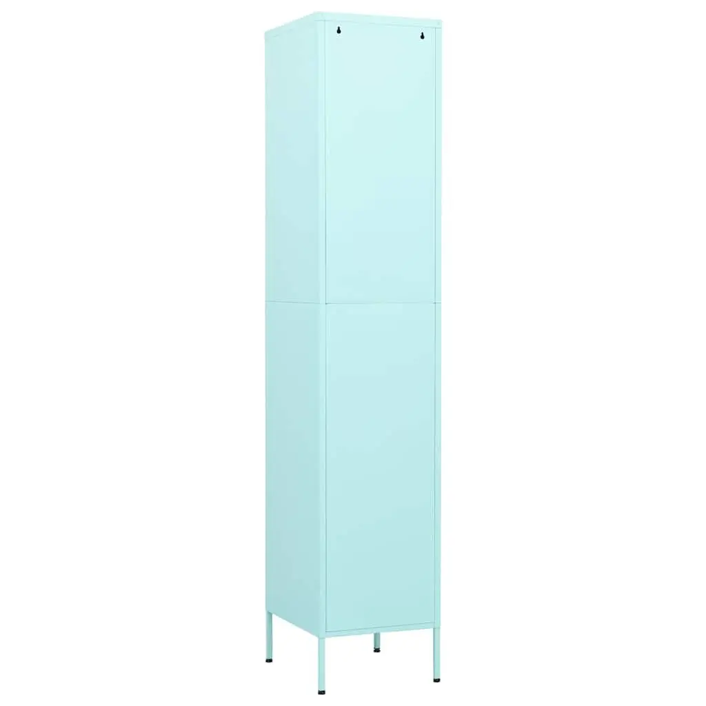 Steel Storage Cabinet Green Adjustable Shelving 4 Shelves Locking Office Bedroom 35x46x180cm
