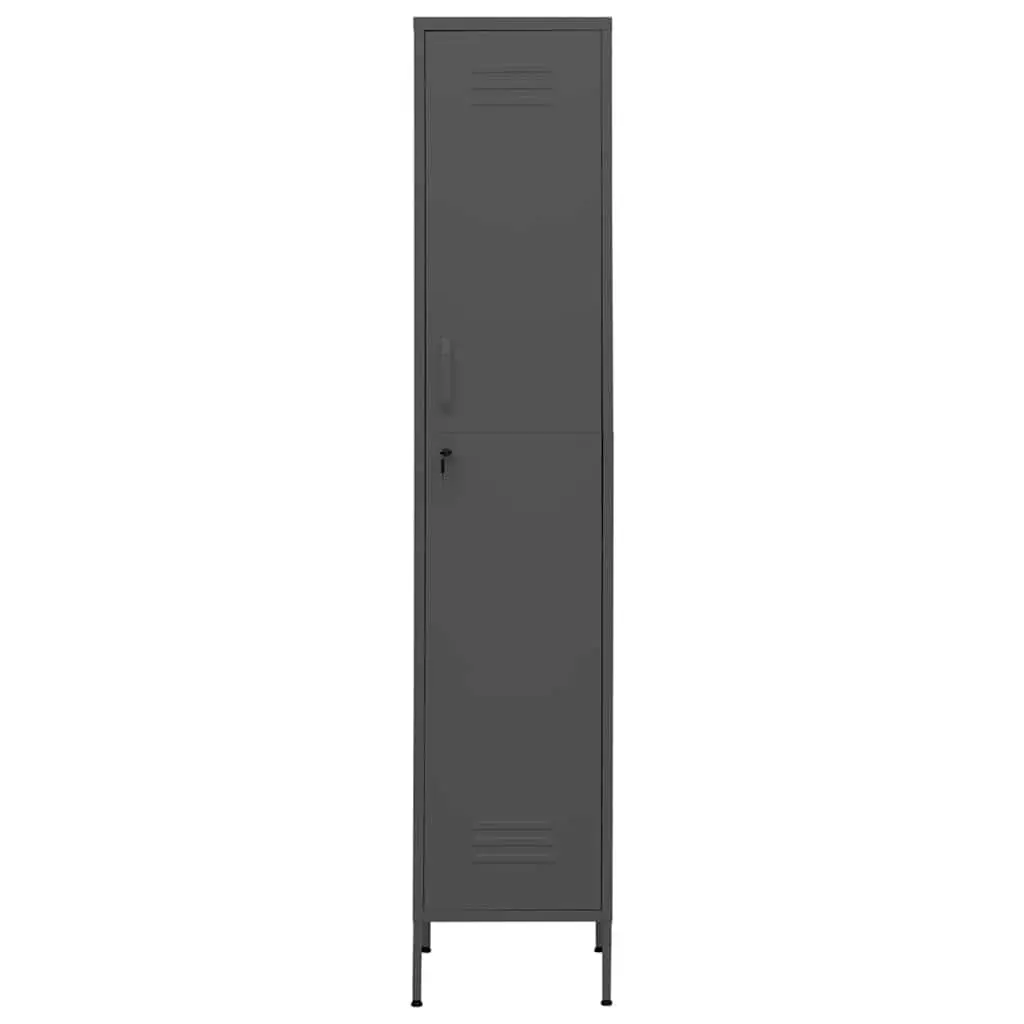 Steel Locker Cabinet Anthracite 4 Adjustable Shelves 35W x 46D x 180H cm