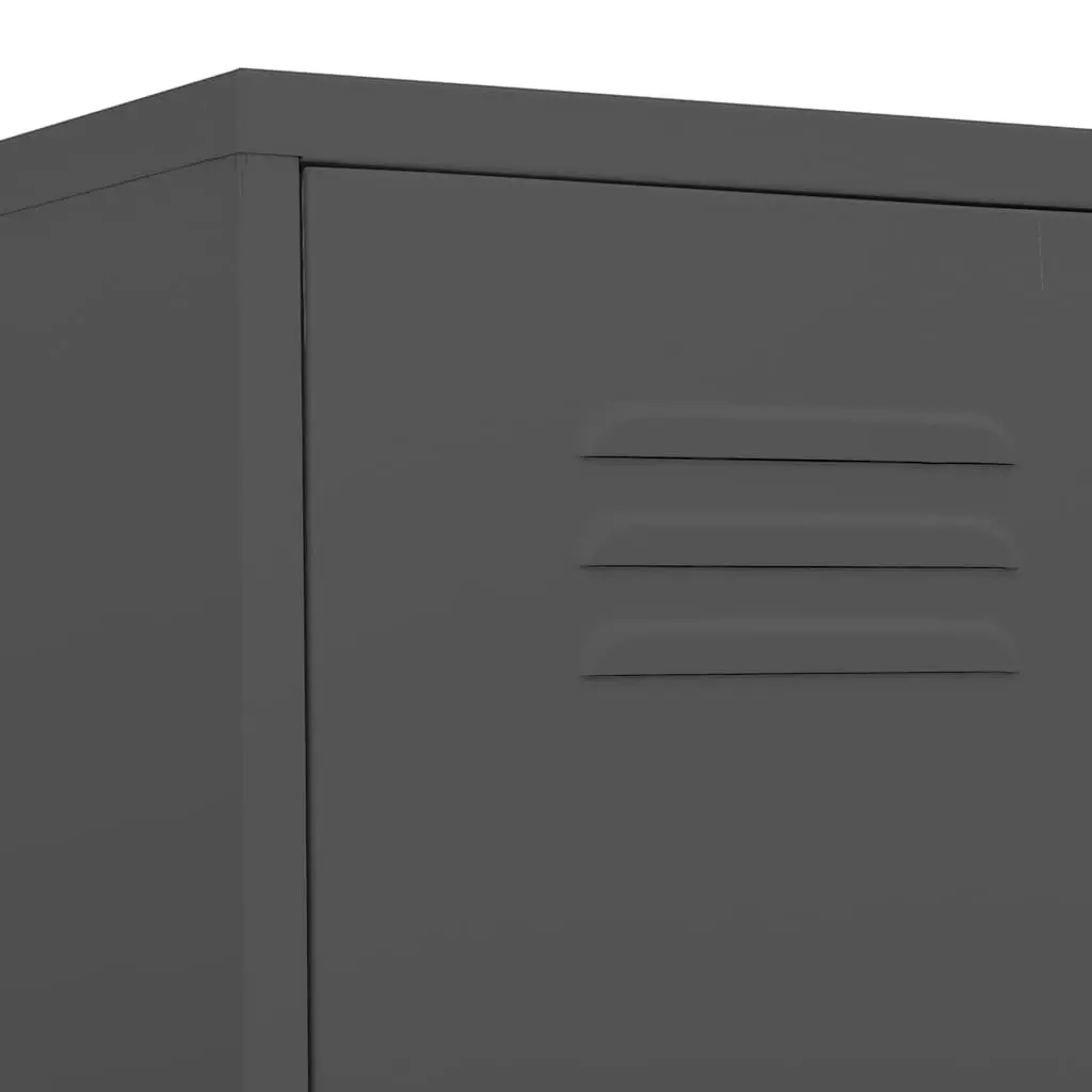 Steel Locker Cabinet Anthracite 4 Adjustable Shelves 35W x 46D x 180H cm