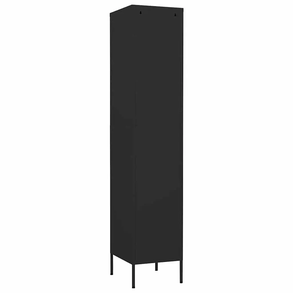 Black Steel Storage Locker Cabinet with 4 Adjustable Shelves and Locking Doors for Home Office or Commercial Use