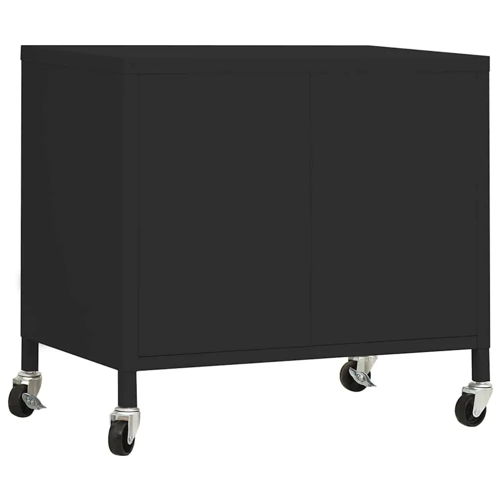 Steel Storage Cabinet 60x35x56cm Black Adjustable Shelf Organizer