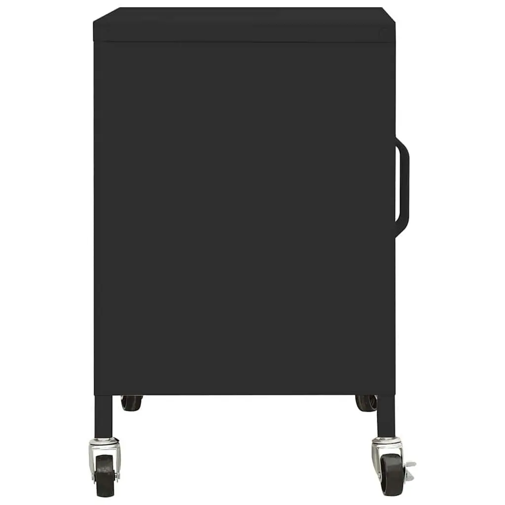 Steel Storage Cabinet 60x35x56cm Black Adjustable Shelf Organizer
