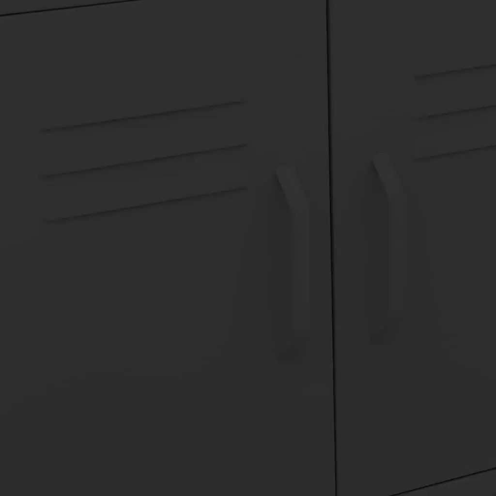 Steel Storage Cabinet 60x35x56cm Black Adjustable Shelf Organizer