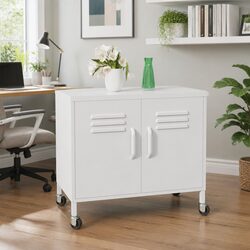 Functional Storage Cabinet with Wheels for Home Use
