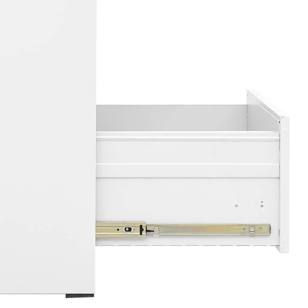 Filing Cabinet 2 Drawer Steel White Office Storage 46x62x72.5cm