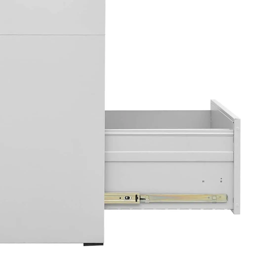 Filing Cabinet Light Grey 2 Drawer Steel Storage Organizer Office Furniture