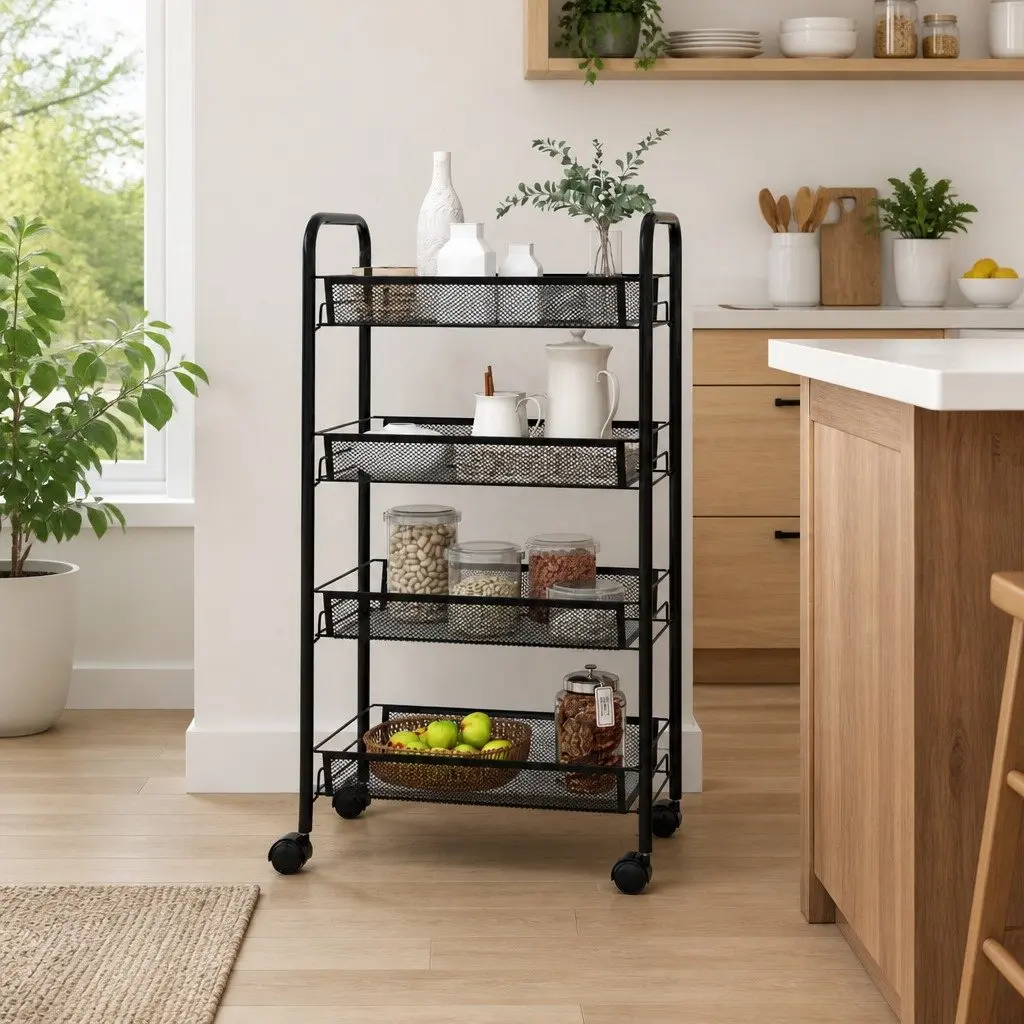 4-Tier Trolley for Kitchen and Office Use