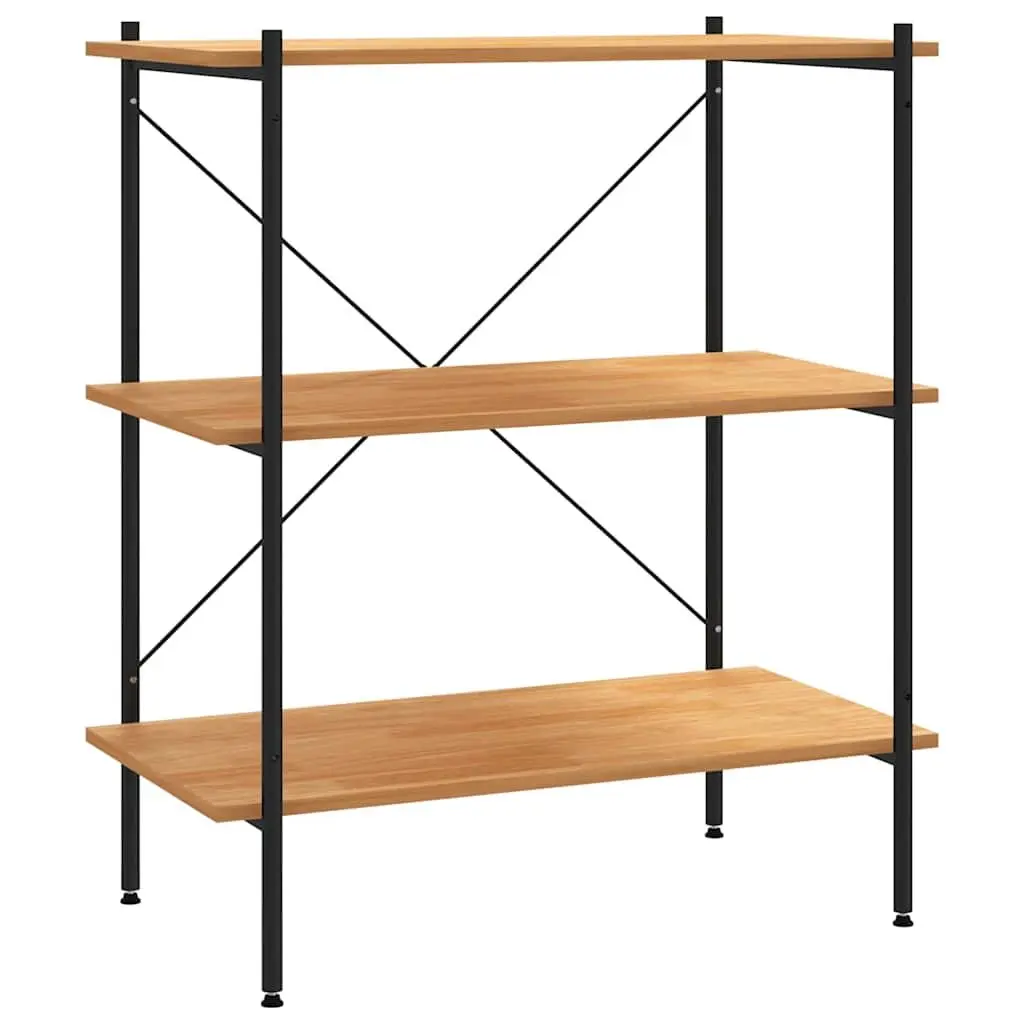 3-Tier Black Oak Shelf for Home Use