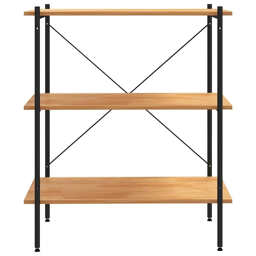 3-Tier Black Oak Shelf for Home Use