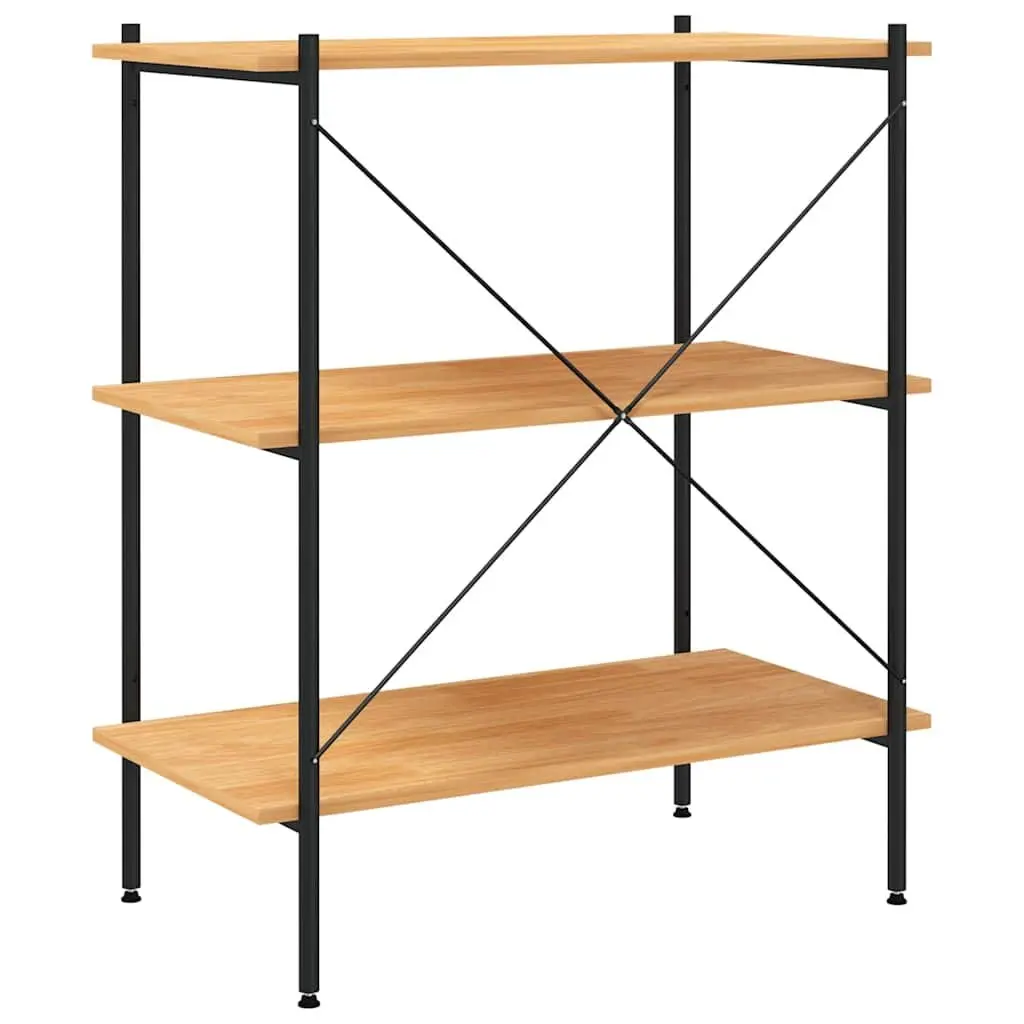 3-Tier Black Oak Shelf for Home Use