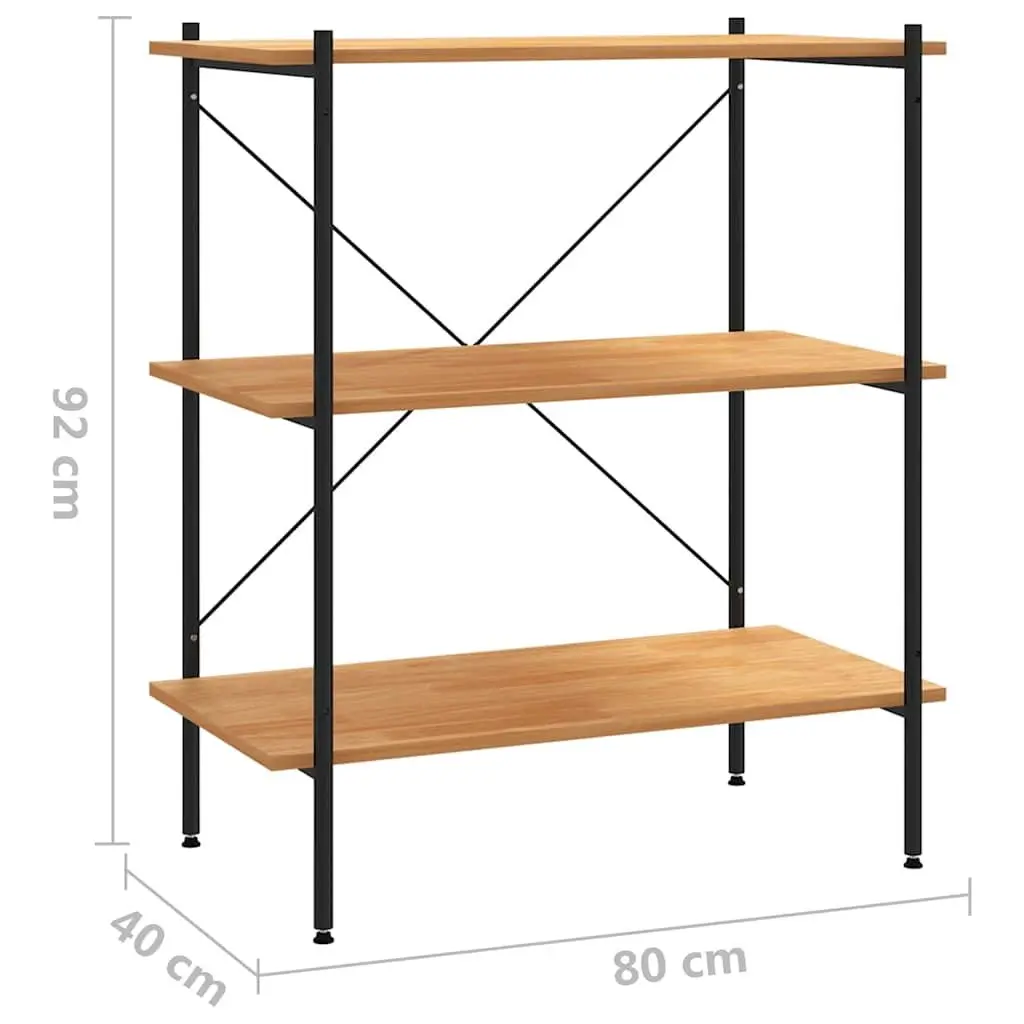 3-Tier Black Oak Shelf for Home Use