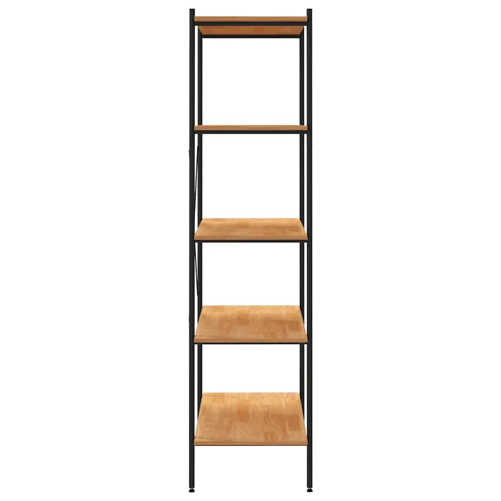 5-Tier Storage Shelf Black Oak Standing Unit Organiser for Home Office Living Room Garage