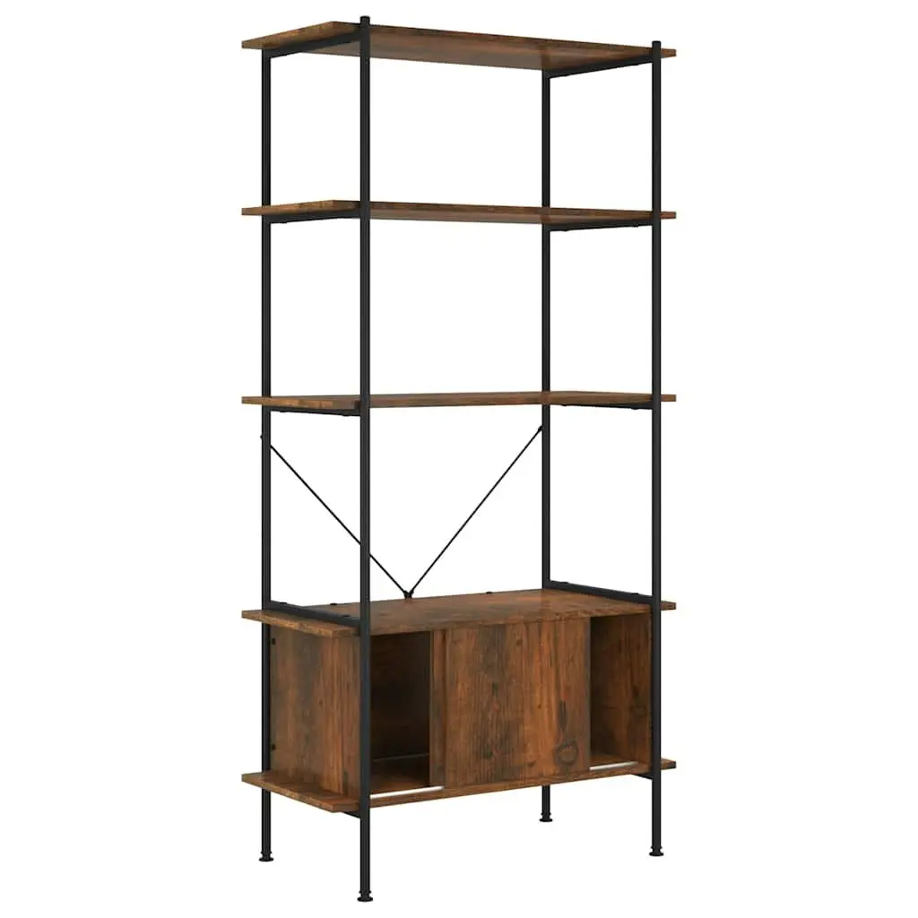 5-Tier Shelving Unit Steel Frame Engineered Wood Brown