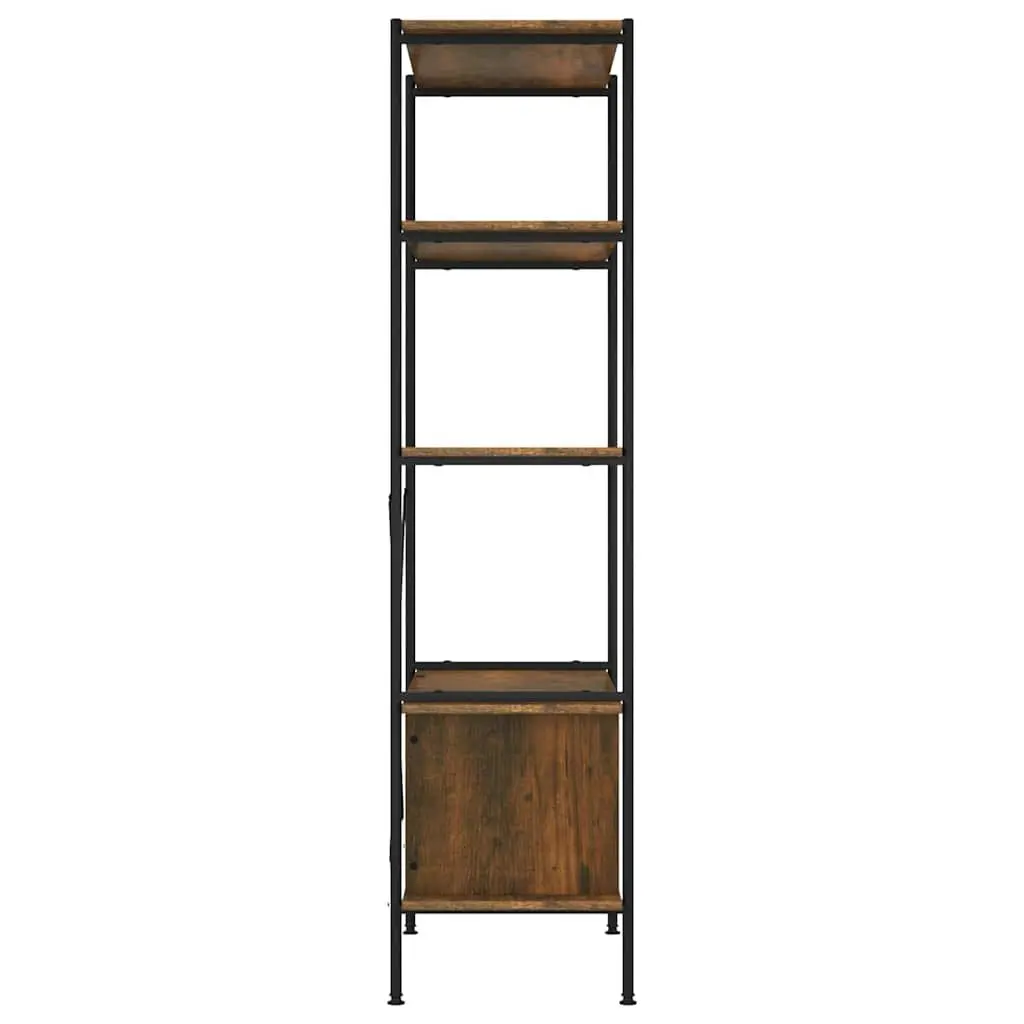 5-Tier Shelving Unit Steel Frame Engineered Wood Brown