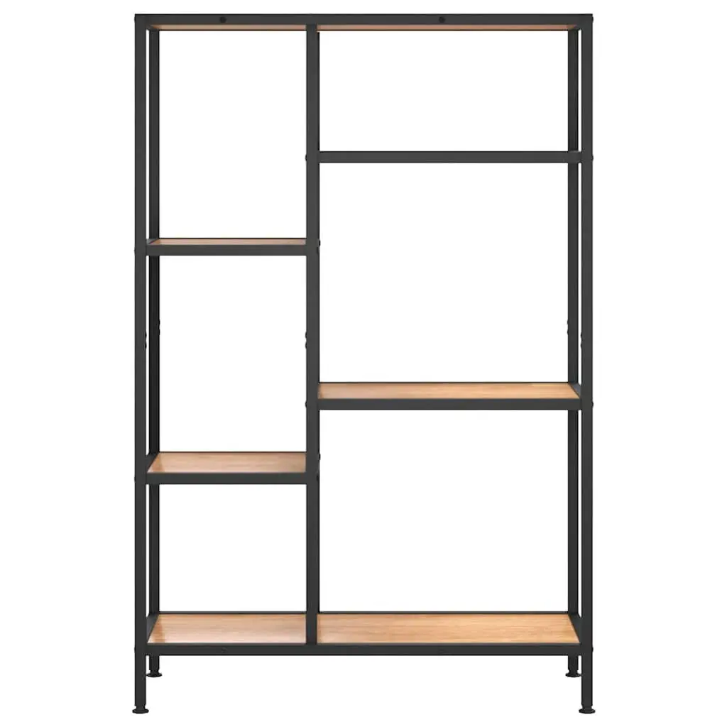 Storage Shelf Unit Steel Frame Brown 80x30x120 cm Bookcase with Multiple Shelves for Home Office Use
