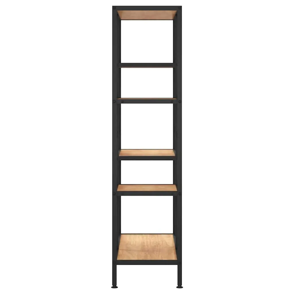 Storage Shelf Unit Steel Frame Brown 80x30x120 cm Bookcase with Multiple Shelves for Home Office Use