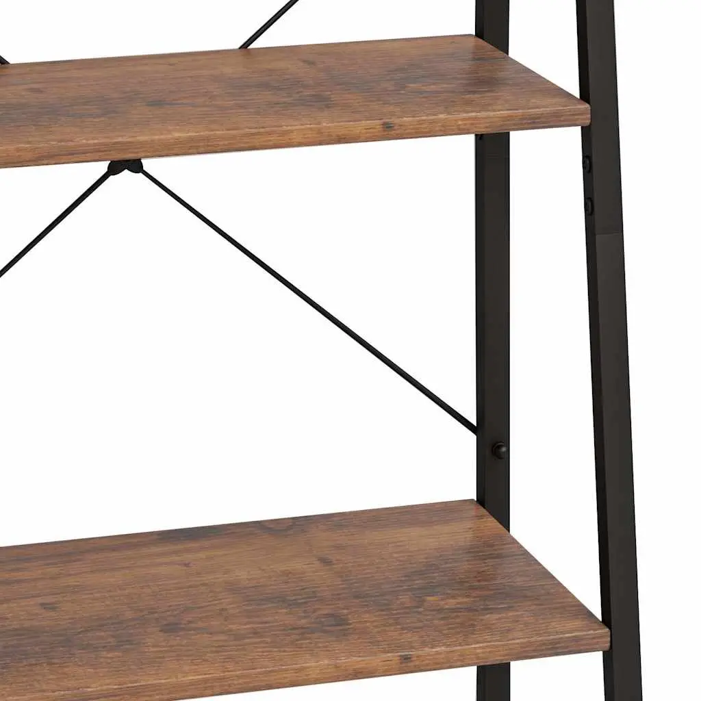 5-Tier Standing Shelf Steel Dark Brown Black Storage Bookcase 56W x 35D x 174H cm
