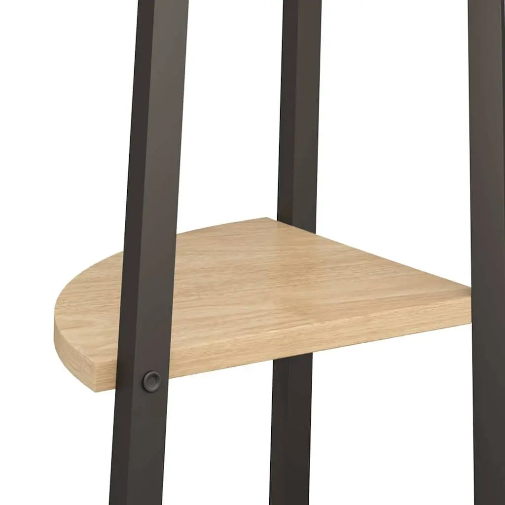 4-Tier Corner Shelf Unit Steel Frame 45.5 x 31.5 x 150 cm Brown and Black