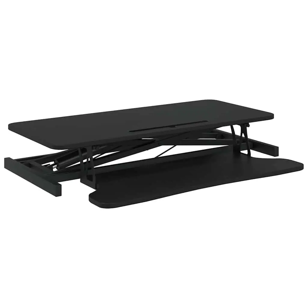 Adjustable Height Workstation Desk Steel Frame 90x40cm Black