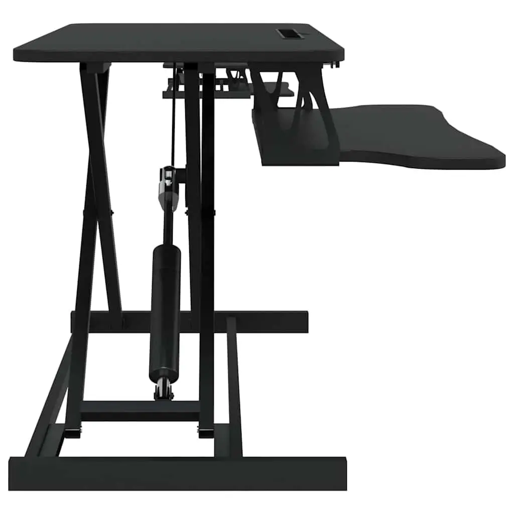 Adjustable Height Workstation Desk Steel Frame 90x40cm Black