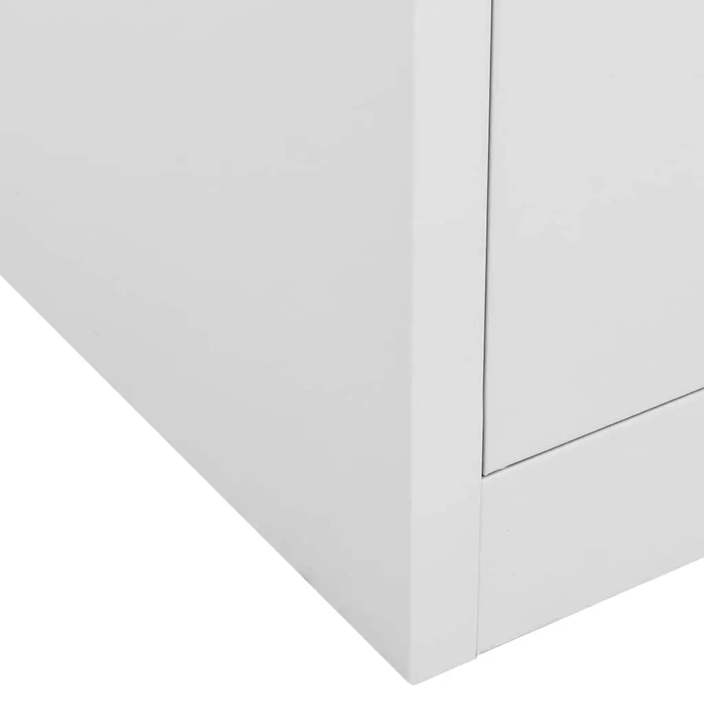 Office Storage Cabinet Steel 90x40x102cm Grey Adjustable Shelf Drawers