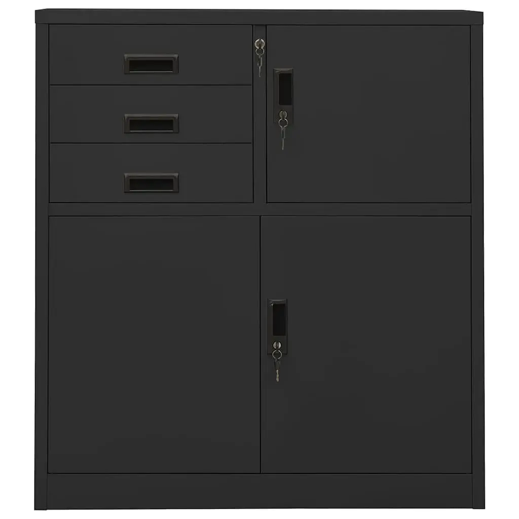 Office Storage Cabinet Anthracite Steel Filing Locker Adjustable Shelf
