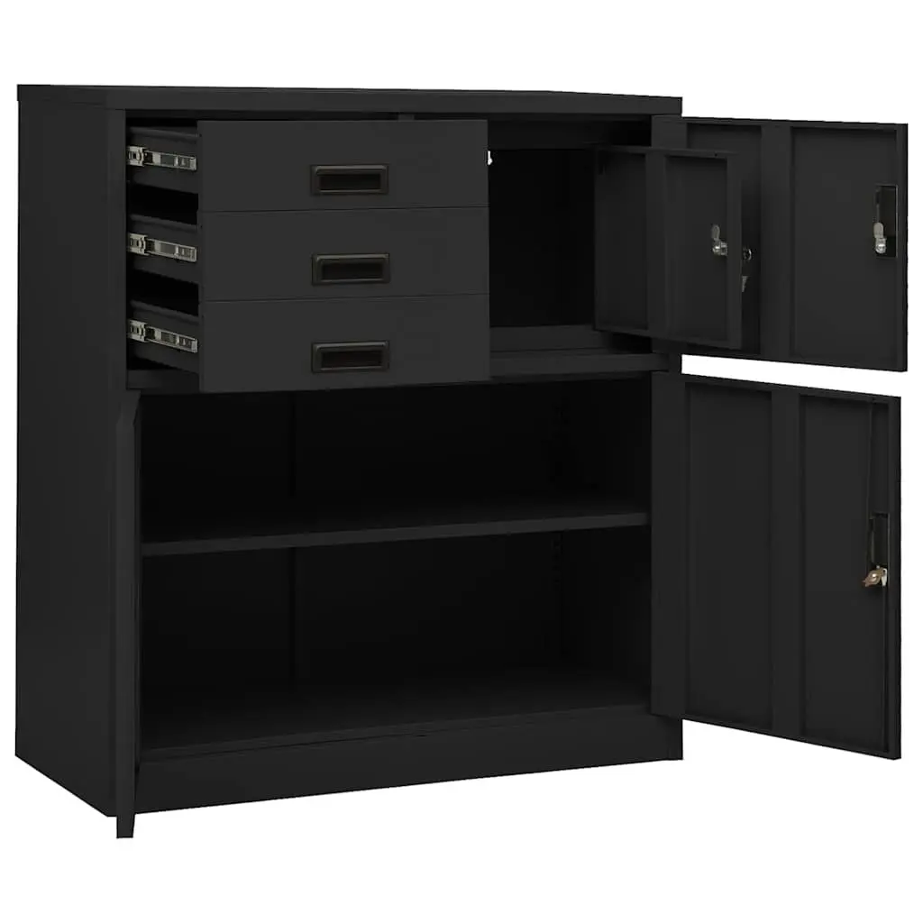 Office Storage Cabinet Anthracite Steel Filing Locker Adjustable Shelf