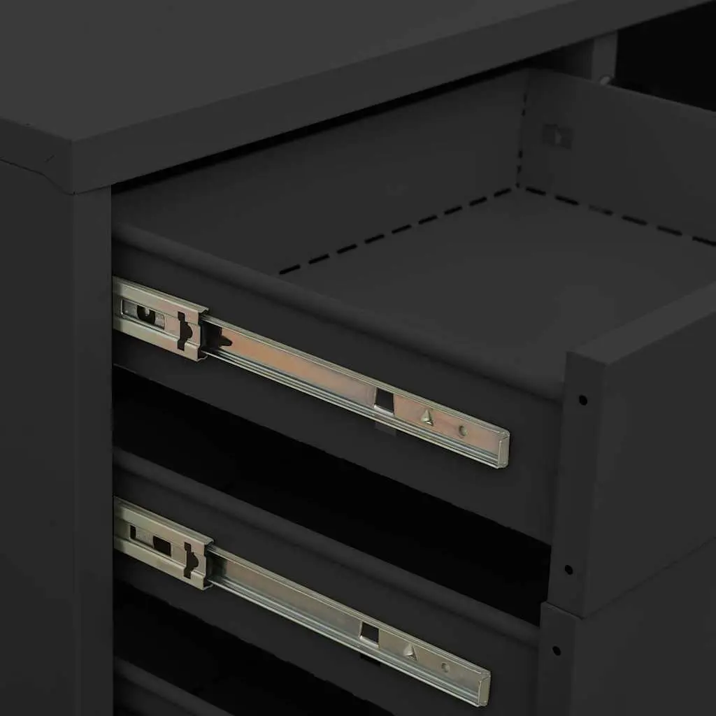 Office Storage Cabinet Anthracite Steel Filing Locker Adjustable Shelf