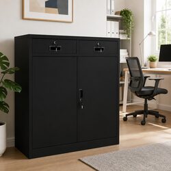Practical Black Steel Cabinet Perfect for Office Storage