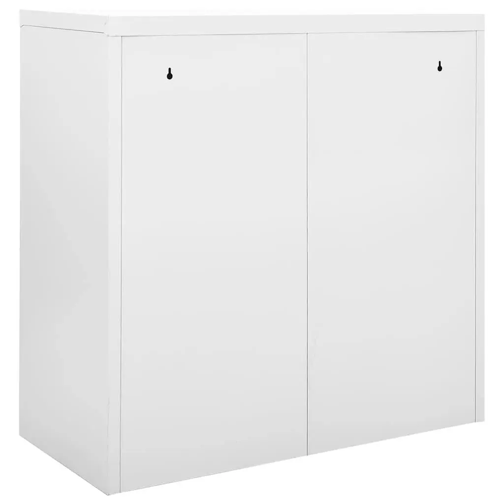 Grey Steel Sliding Door Storage Cabinet with Adjustable Shelves 90x40x90cm