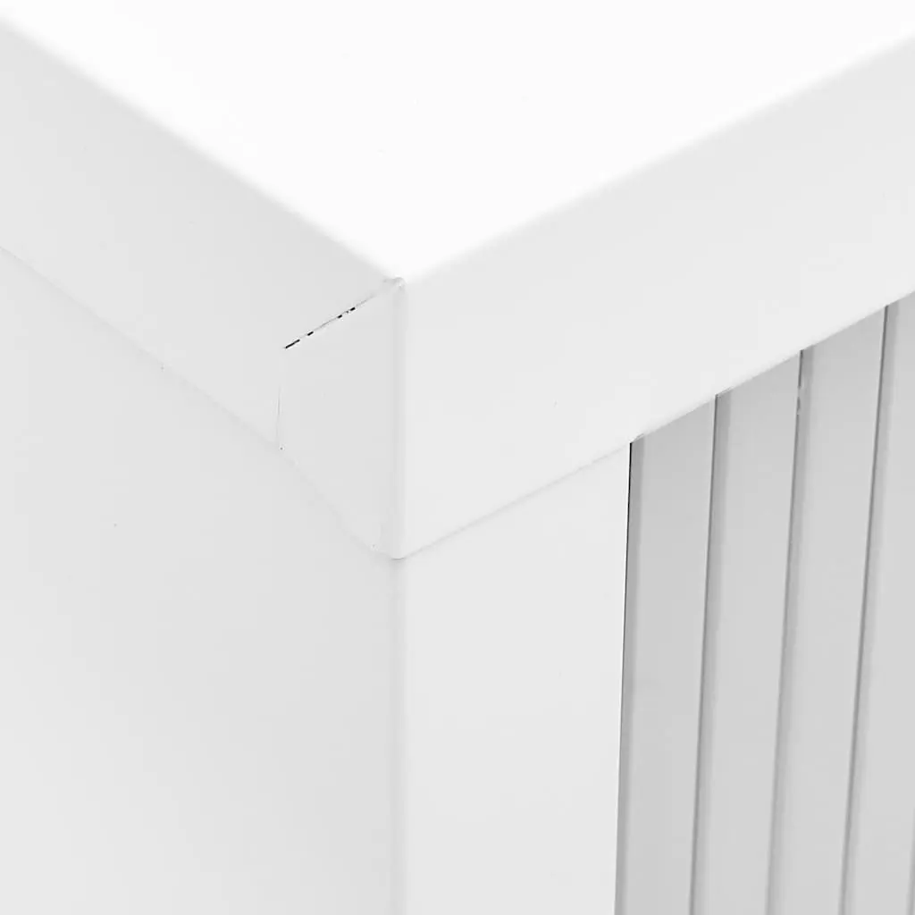 Grey Steel Sliding Door Storage Cabinet with Adjustable Shelves 90x40x90cm