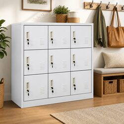 Practical Grey Steel Locker for Home and Office Use