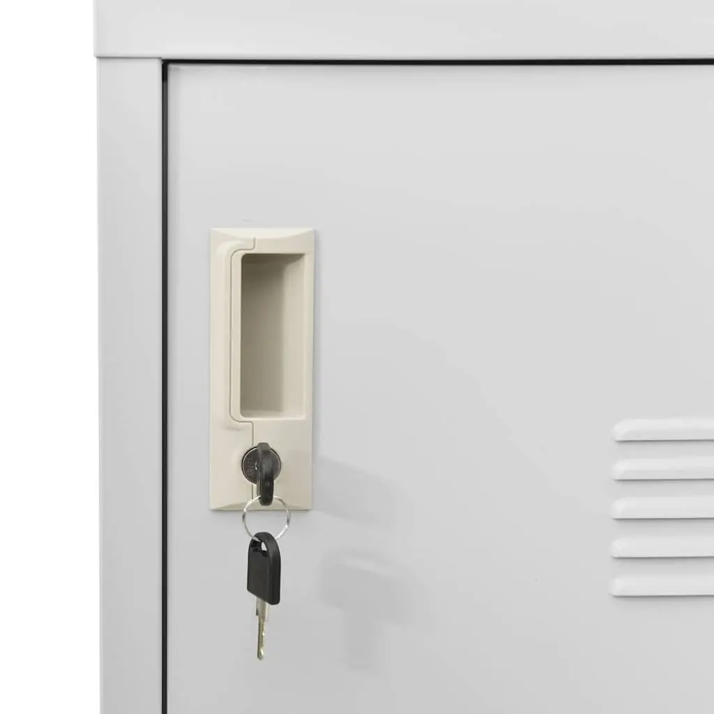 Locker Cabinet Steel 90 x 45 x 92.5 cm Light Grey Organiser for Shoes Books Files Office School