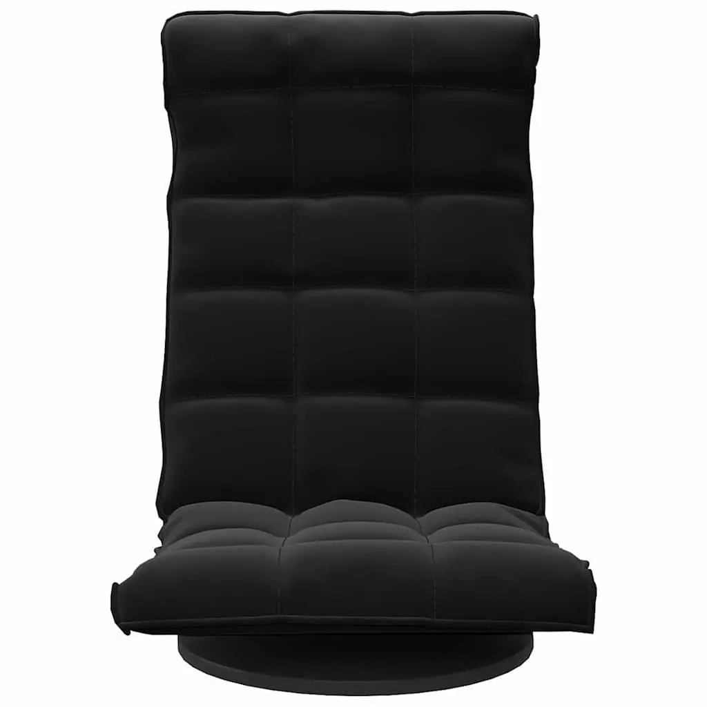 Swivel Floor Chair Metal Frame Black Velvet Padded Foam 5-Angle Adjustable