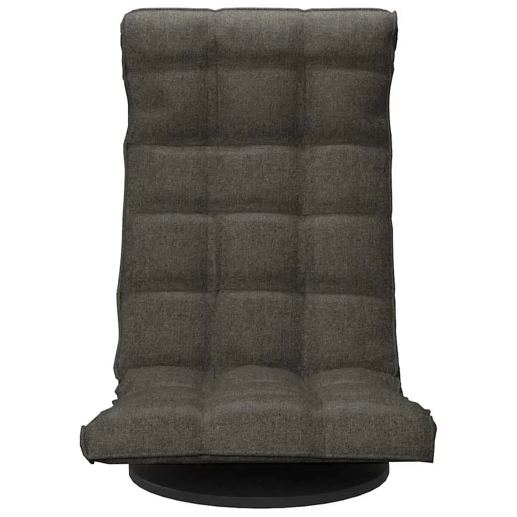 Swivel Floor Chair Grey Fabric Padded Lounger Gaming Meditation 5-Angle Foldable