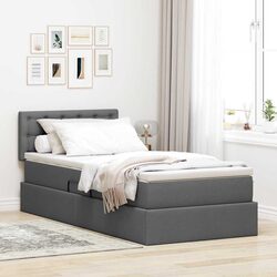 Versatile LED Storage Bed with Mattress for Practical Living 107x203cm