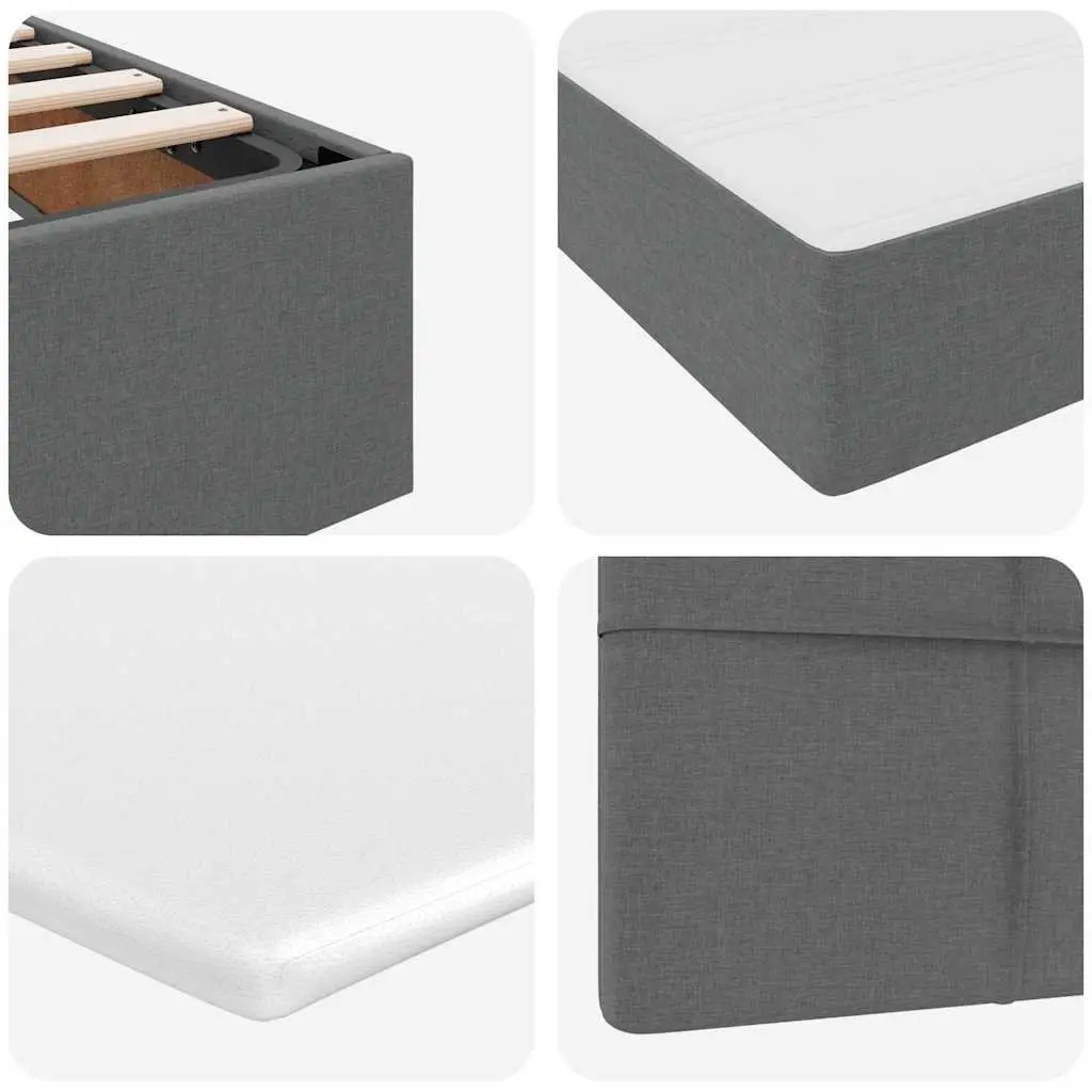 Storage Bed Hydraulic Lift Grey 153 x 203 cm Metal Frame