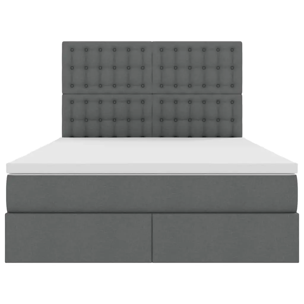 Hydraulic Lift Storage Bed Grey Metal Frame 153x203cm with Headboard and Under-Bed Compartment for Maximizing Bedroom Space