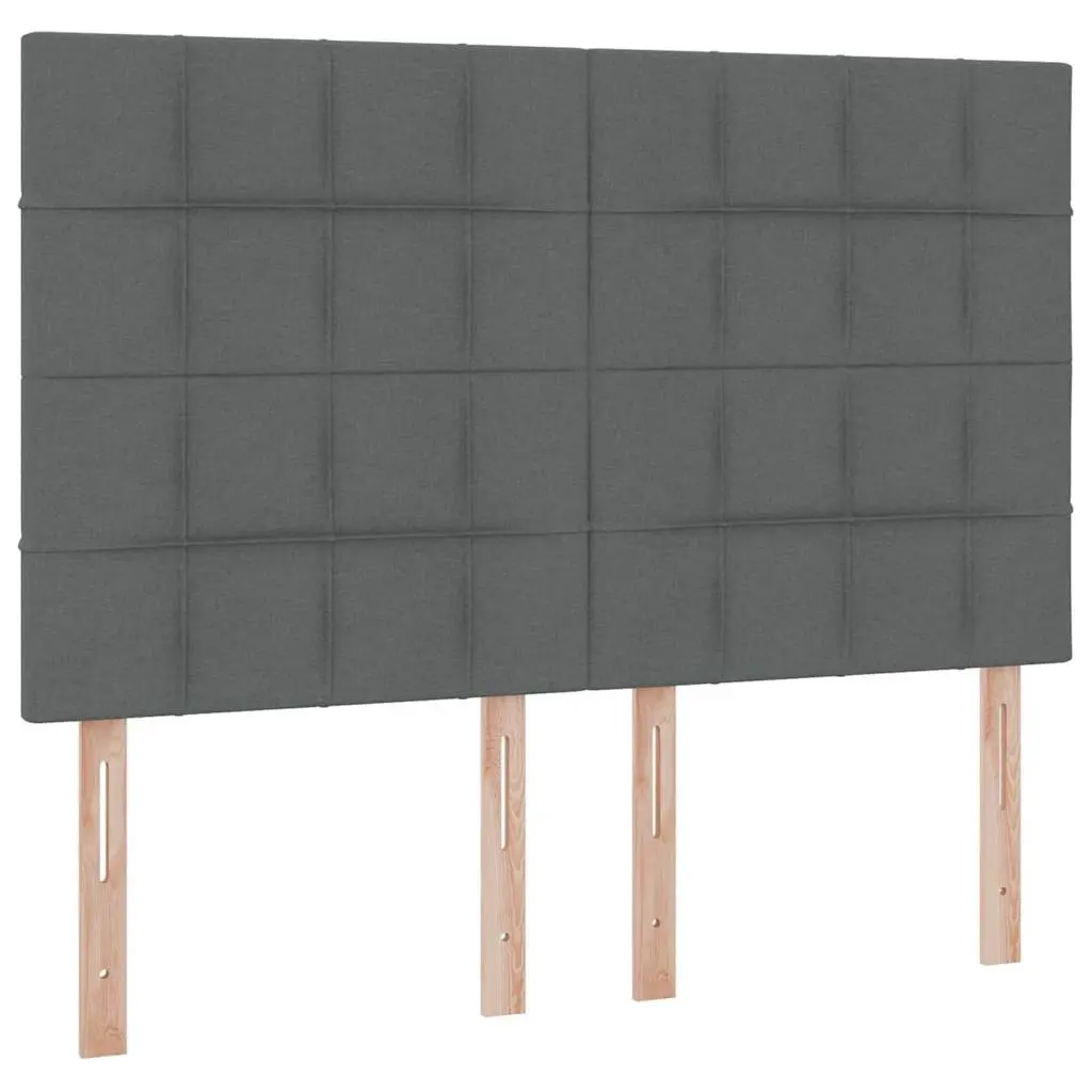 LED Storage Bed with Mattress Dark Grey 152 x 203 cm Upholstered Frame Bedroom
