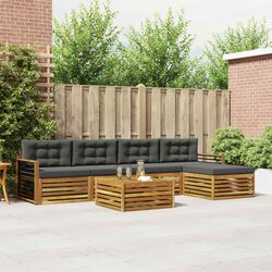Practical 6-Piece Outdoor Sofa Set with Cushions