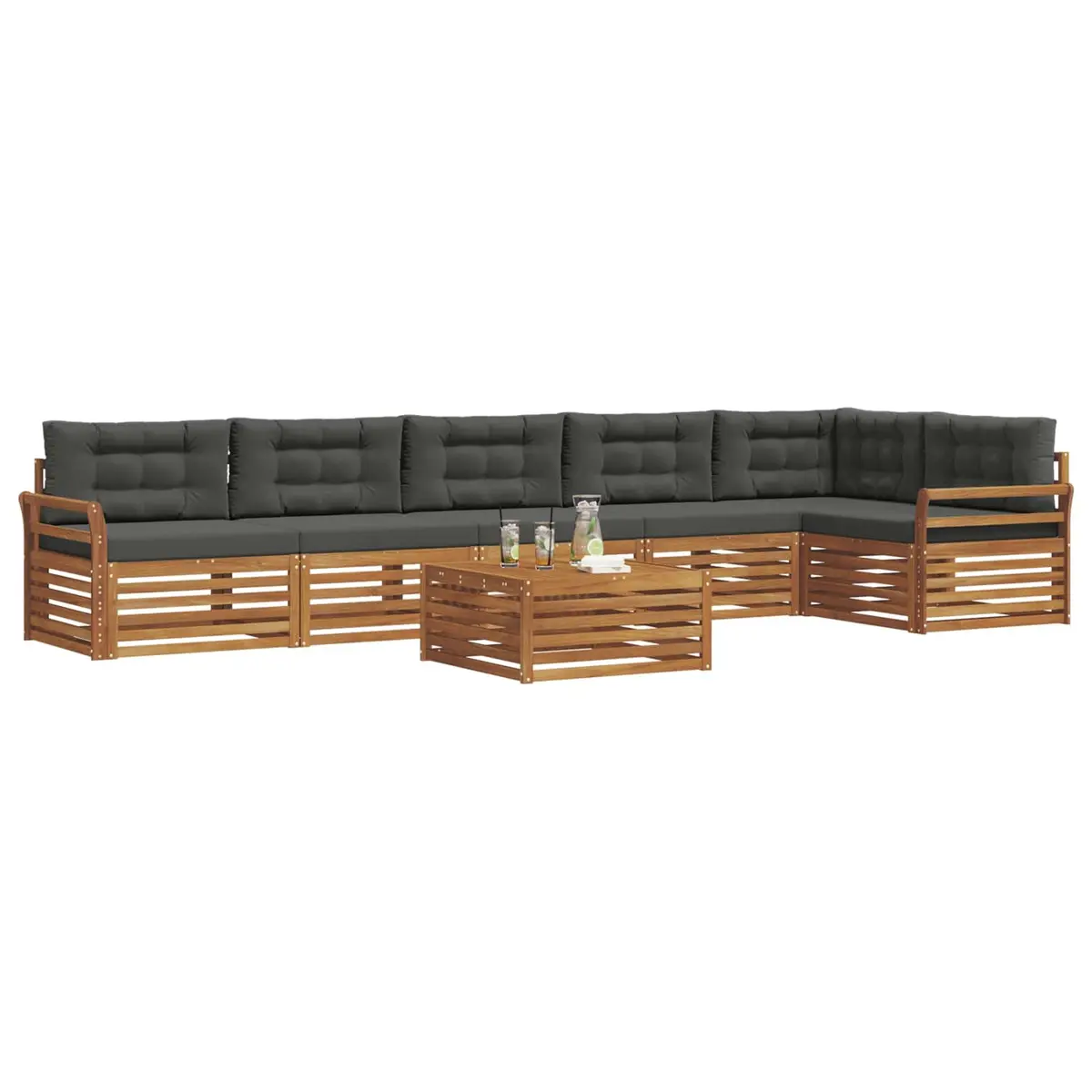 Outdoor Sofa Set 7 Pieces Acacia Wood Furniture Garden Patio Lounge with